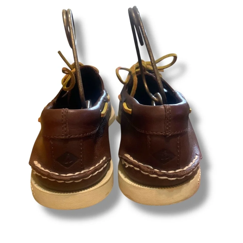 Sperry Top Sider Men's Authentic Original 2 Eye Brown Leather Boat Loafers Sz 12
